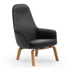 Normann Copenhagen Era Lounge stol - høj/eg - Ultra læder 41599