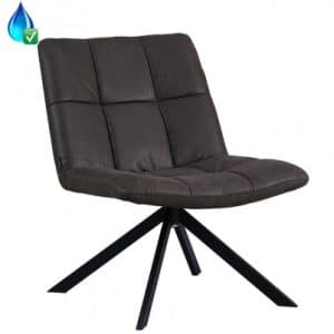 Eevi rotérbar loungestol i øko-læder H82 cm - Sort/Antracit