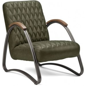 Ivy Lænestol i øko-læder H80 cm - Antracit/Olivengrøn