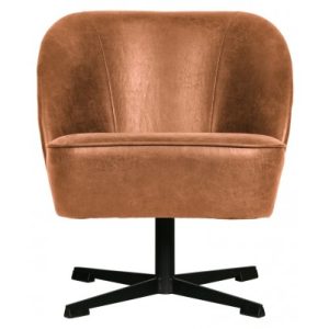 Moderne rotérbar lænestol i læder B65 cm - Vintage cognac