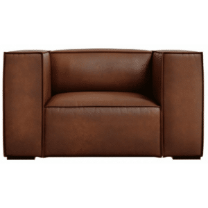 Agawa lænestol i læder B113 cm - Sort/Brun