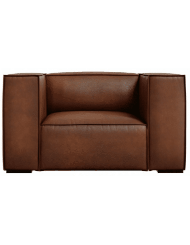 Agawa lænestol i læder B113 cm - Sort/Brun