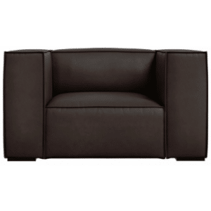 Agawa lænestol i læder B113 cm - Sort/Grafitgrå