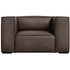 Agawa lænestol i læder B113 cm - Sort/Mørk olivengrøn