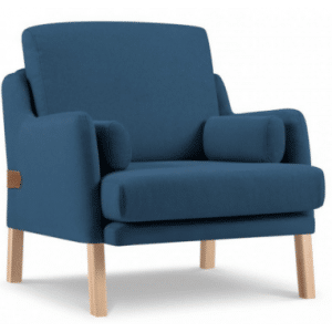 Salto lænestol i bøgetræ og polyester B86 cm - Bøg/Blå
