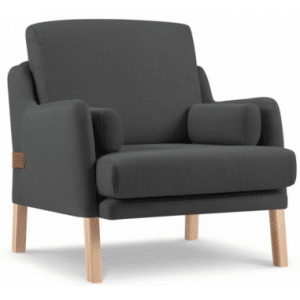 Salto lænestol i bøgetræ og polyester B86 cm - Bøg/Mørkegrå