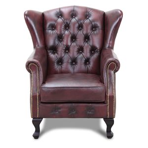 HAGA Aberdeen lænestol - oxblod chesterfield læder