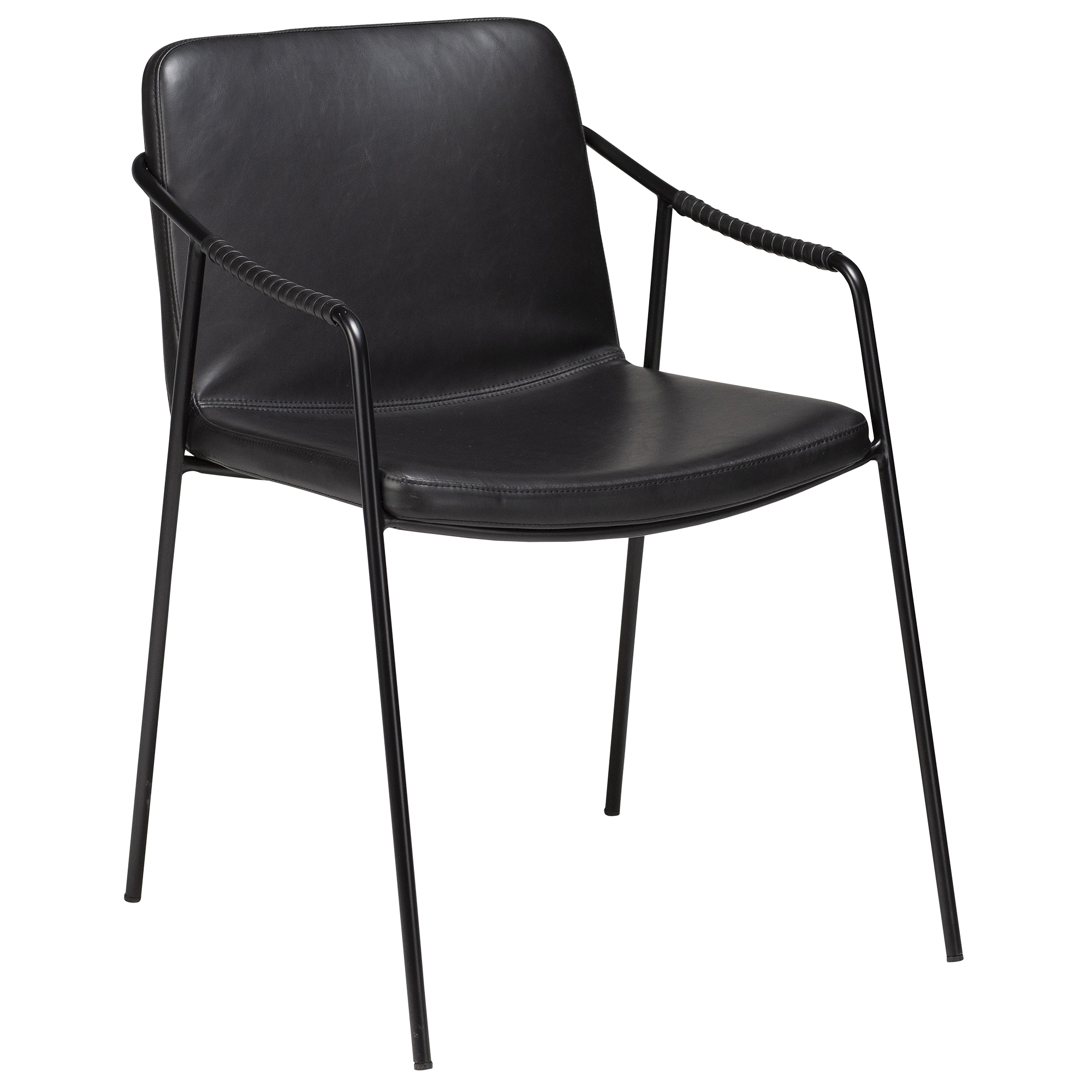 DAN-FORM BOTO Lænestol Vintage sort kunst. læder med sorte ben