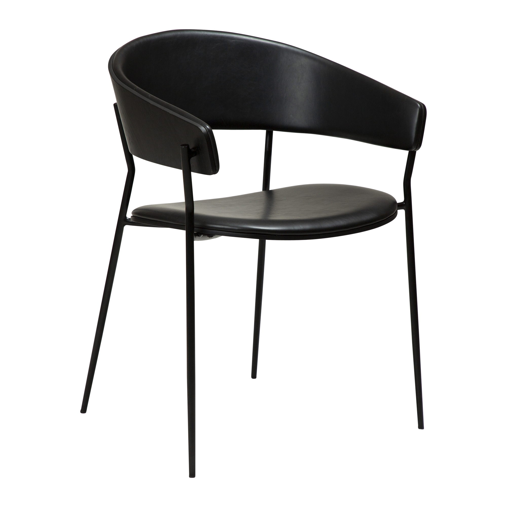 DAN-FORM CRIB Lænestol Vintage sort kunst. læder og sortbejdset ask med sorte ben