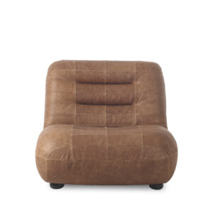 DUTCHBONE Lounge stol Wyatt voks læder Cognac