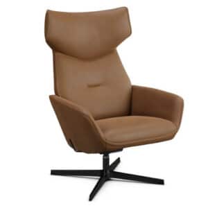 Kebe Palma lænestol - Club Royal Light Brown - Sort / Nej Tak