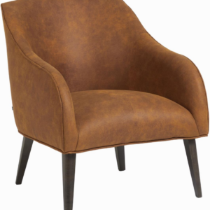 Lænestol Kave Home Bobly brun-sort vegansk læder loungestol H80xB65xL75 cm