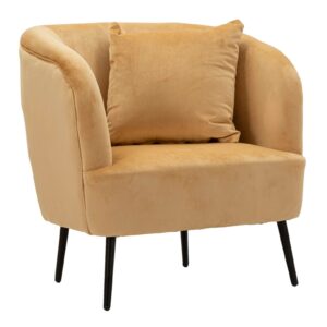 Glam stol i sort af fyrretræ træ, mdf, sponge, polyester og metal - 73x66x78 cm