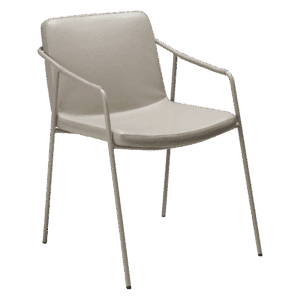 DAN-FORM BOTO spisebordsstol, m. armlæn - Cashmere kunstlæder og Cashmere metal