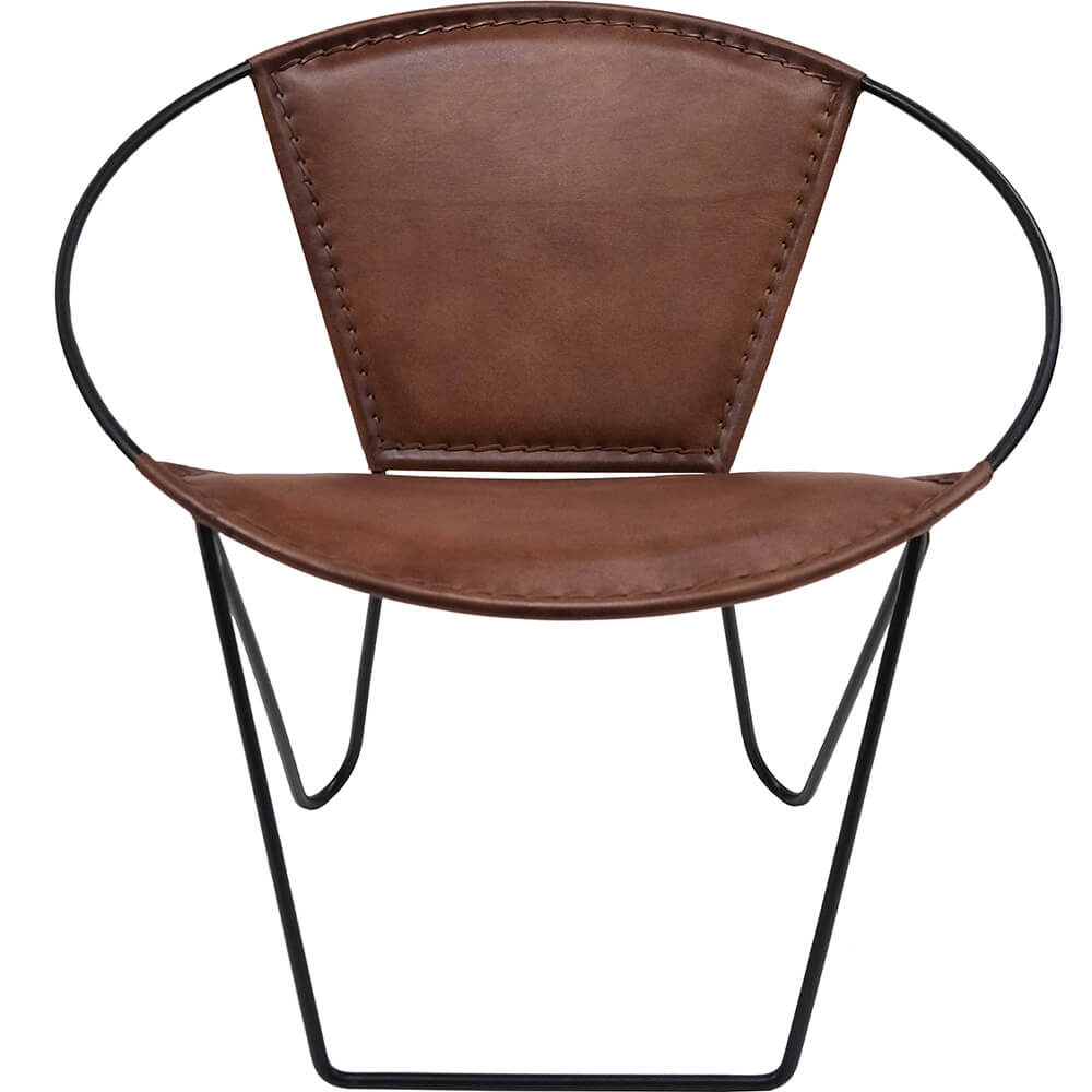 Dalton lænestol med læder | Stol