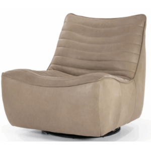 Matthew rotérbar lænestol i læder H85 cm - Taupe