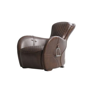 Saddle Lænestol Læder vintage cigar