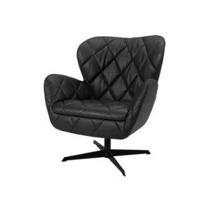 Jade Swivel Armchair Black Leather