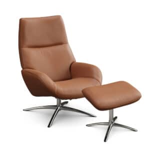 Kebe Lotus Lænestol - Balder Læder - 031 Oliven / Bossa Flat Black