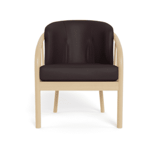 Maria lænestol - Brun læder - Ubehandlet eg