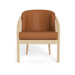 Maria lænestol - Cognac læder - Ubehandlet eg