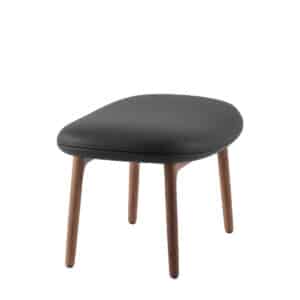 Artisan Neva Ottoman - Valnød - Sort Zenith Læder