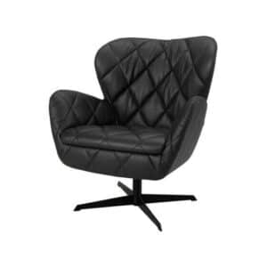 Jade Swivel Armchair Black Leather