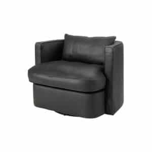 Joan Leather Armchair Titanic Anthracite