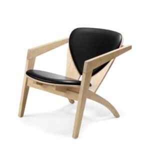 Wegner Butterfly GE460 stol - Ubehandlet bøg - Sort læder