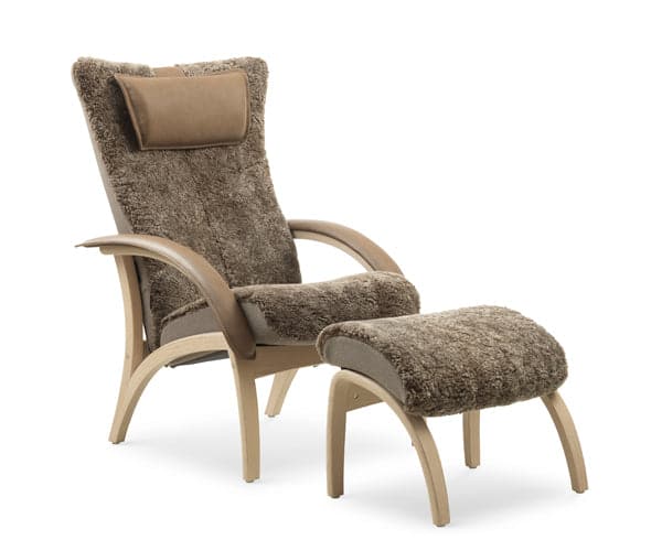 Brunstad Delta Legend Original Lænestol - Fåreskind - Classic Nougat / Eg Olieret / Scandinavian Grey