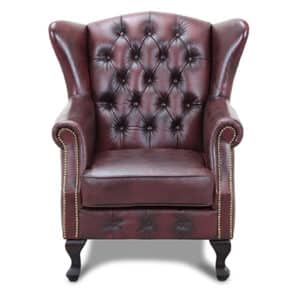 HAGA Aberdeen lænestol - oxblod chesterfield læder